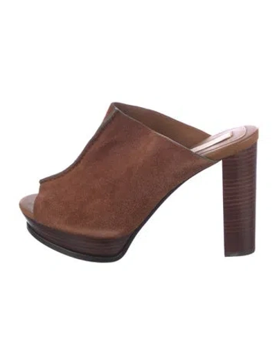 Pre-owned See By Chloé Suede Slides In Brown