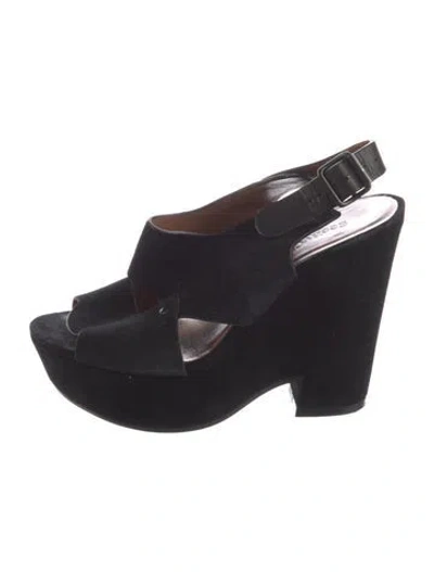 Pre-owned See By Chloé Suede Slingback Sandals In Black