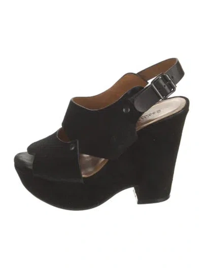 Pre-owned See By Chloé Suede Slingback Sandals In Black