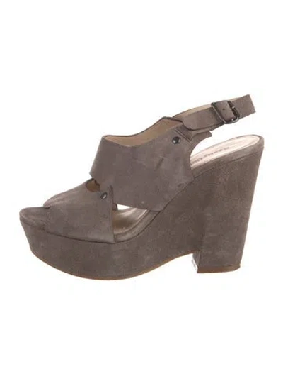 Pre-owned See By Chloé Suede Slingback Sandals In Gray