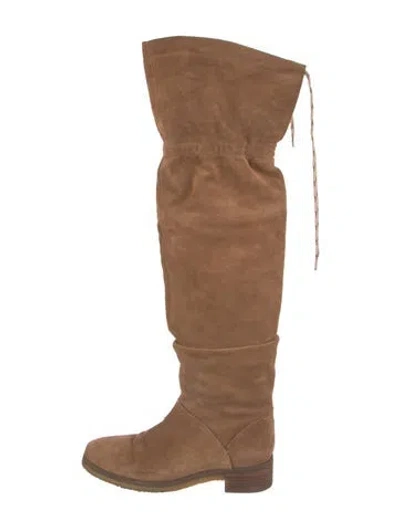 Pre-owned See By Chloé Suede Slouch Boots In Brown