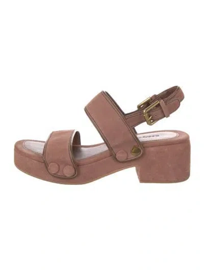 Pre-owned See By Chloé Suede Sneakers In Pink