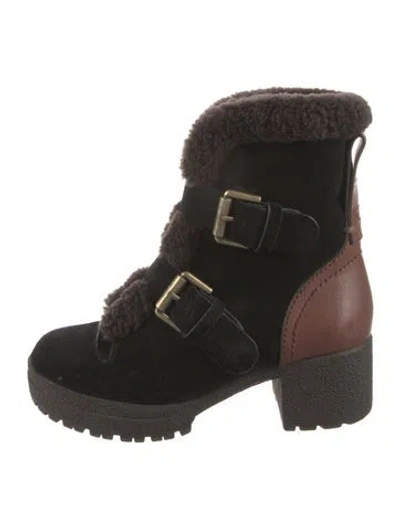 Pre-owned See By Chloé Suede Snow Boots In Black