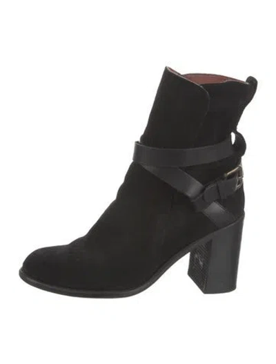 Pre-owned See By Chloé Suede Sock Boots In Black