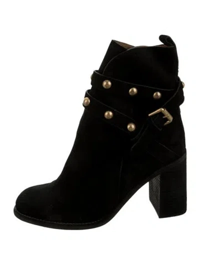 Pre-owned See By Chloé Suede Studded Accents Boots In Black