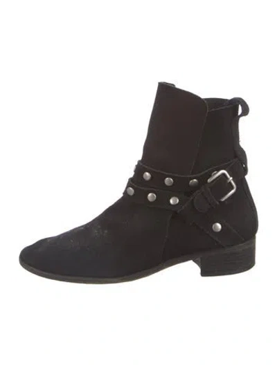 Pre-owned See By Chloé Suede Studded Accents Combat Boots In Brown