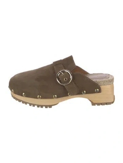 Pre-owned See By Chloé Suede Studded Accents Flats In Brown