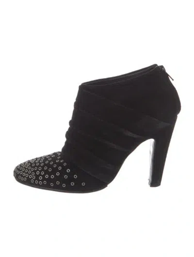 Pre-owned See By Chloé Suede Studded Accents Mules In Black