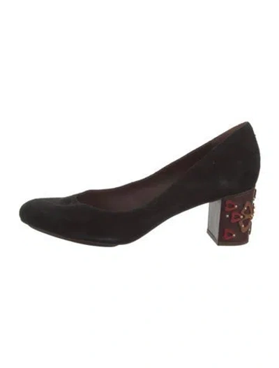 Pre-owned See By Chloé Suede Studded Accents Pumps In Black