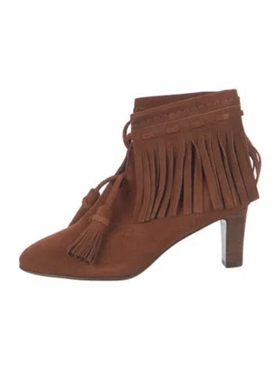 Pre-owned See By Chloé Suede Tassel Accents Boots In Brown