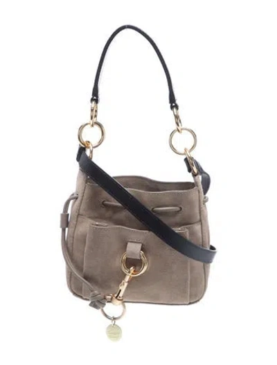 Pre-owned See By Chloé Suede Top Handle Bag In Neutral