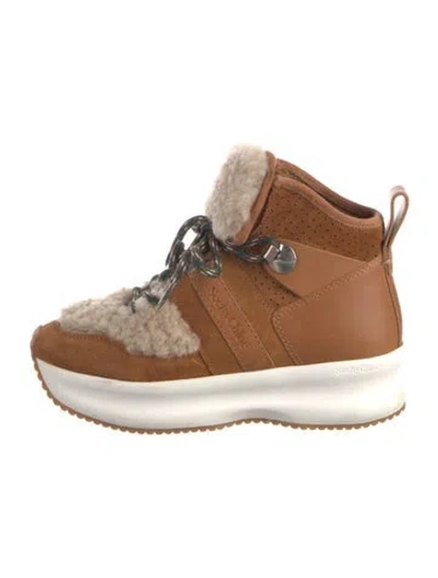 Pre-owned See By Chloé Suede Wedge Sneakers In Multi