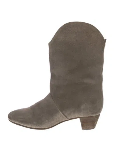 Pre-owned See By Chloé Suede Western Boots In Gray