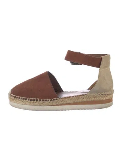 Pre-owned See By Chloé Suede Whipstitch Trim Espadrilles In Brown