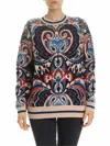 See By Chloé Pink Pullover With Contrasting Pattern In Rosado