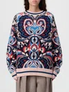 See By Chloé Pink Pullover With Contrasting Pattern In Multi