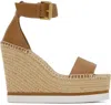 See By Chloé Tan Glyn Espadrille Platform Sandals In 533-tan