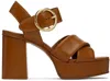 See By Chloé Tan Lyna Heeled Sandals In 553 Tan