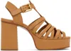 See By Chloé Tan Sierra Heeled Sandals In 230 Light/pastel Bro