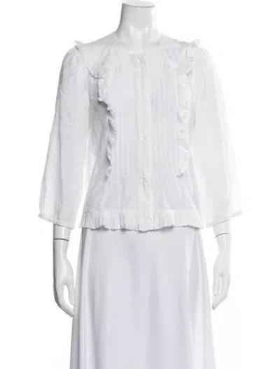 Pre-owned See By Chloé Three-quarter Sleeve Blouse In White