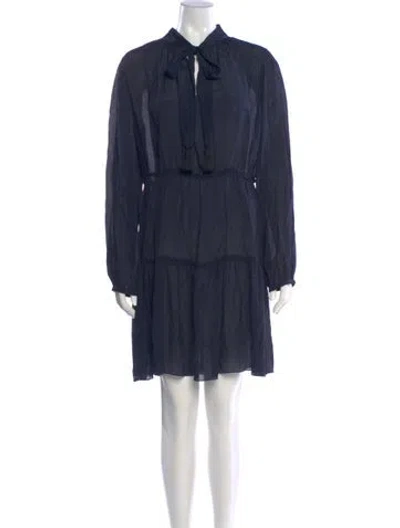 Pre-owned See By Chloé Tie Neck Knee-length Dress In Blue