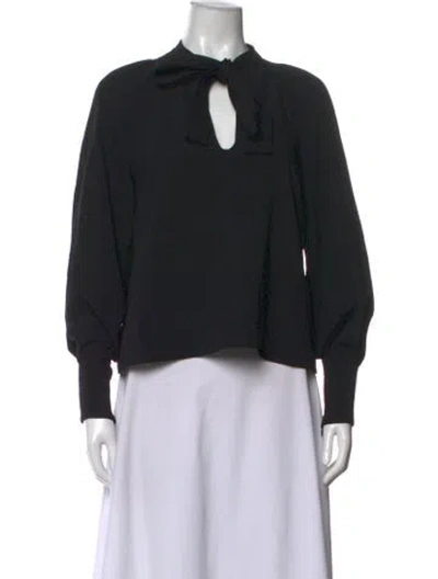 Pre-owned See By Chloé Tie Neck Long Sleeve Blouse In Black