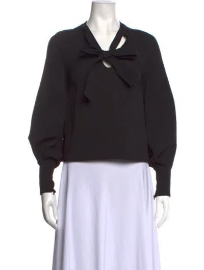Pre-owned See By Chloé Tie Neck Long Sleeve Blouse In Black
