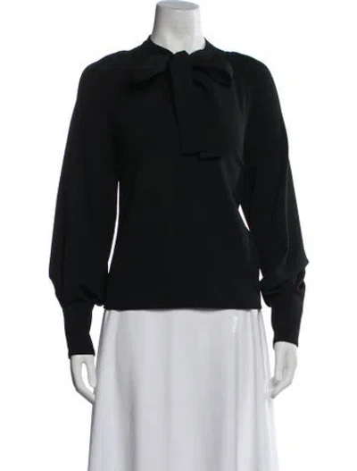 Pre-owned See By Chloé Tie Neck Long Sleeve Top In Black