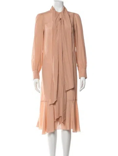 Pre-owned See By Chloé Tie Neck Midi Length Dress In Pink