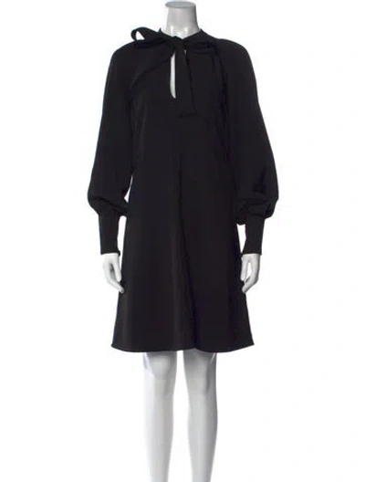 Pre-owned See By Chloé Tie Neck Mini Dress In Black