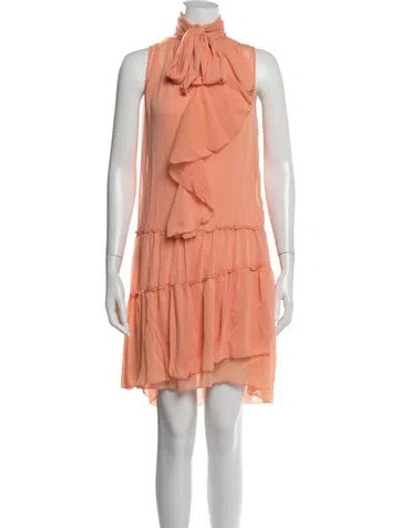 Pre-owned See By Chloé Tie Neck Mini Dress In Orange