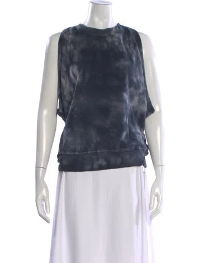 Pre-owned See By Chloé Tie-dye Print Crew Neck Top In Blue