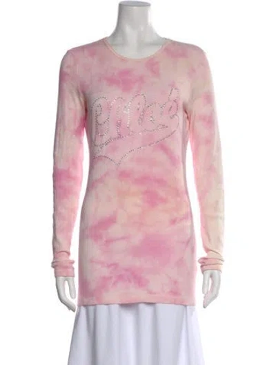 Pre-owned See By Chloé Tie-dye Print Crew Neck Top In Pink