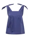 See By Chloé Blue Bow Tank Top