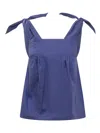 See By Chloé Blue Bow Tank Top In Blue