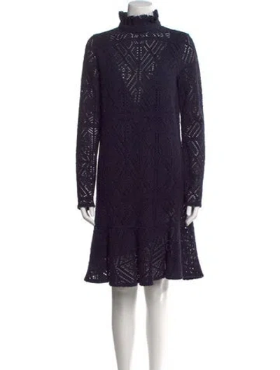 Pre-owned See By Chloé Turtleneck Knee-length Dress In Blue