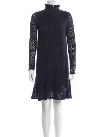 Pre-owned See By Chloé Turtleneck Knee-length Dress In Blue