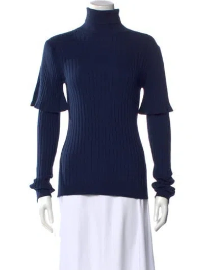Pre-owned See By Chloé Turtleneck Long Sleeve Top In Blue