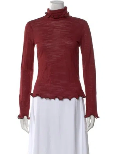 Pre-owned See By Chloé Turtleneck Long Sleeve Top In Red