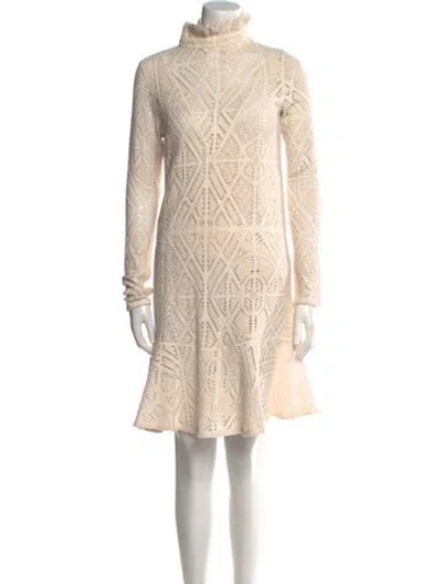 Pre-owned See By Chloé Turtleneck Midi Length Dress In Neutral