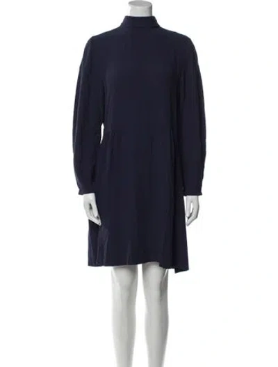 Pre-owned See By Chloé Turtleneck Mini Dress In Blue