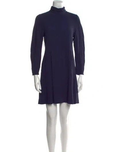 Pre-owned See By Chloé Turtleneck Mini Dress In Blue