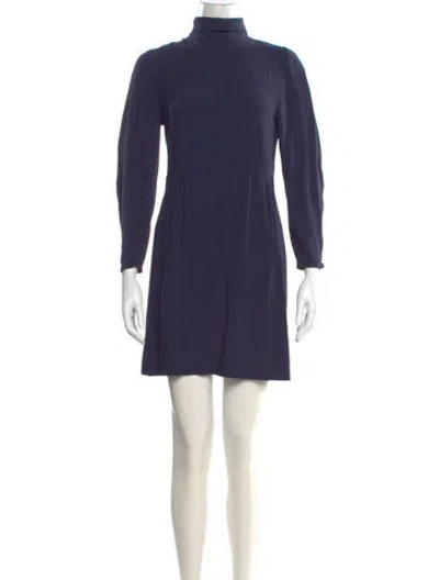 Pre-owned See By Chloé Turtleneck Mini Dress In Blue