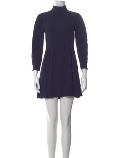 Pre-owned See By Chloé Turtleneck Mini Dress In Blue