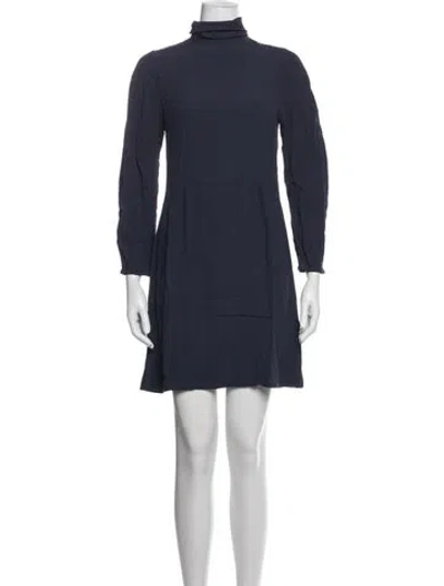 Pre-owned See By Chloé Turtleneck Mini Dress In Blue