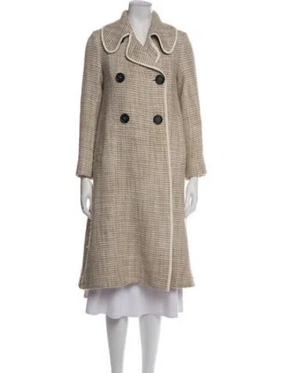 Pre-owned See By Chloé Tweed Pattern Coat In Neutrals