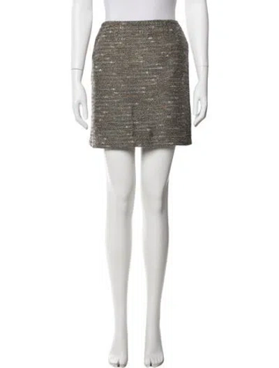 Pre-owned See By Chloé Tweed Pattern Mini Skirt In White