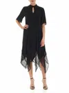 See By Chloé Viscose And Silk Midi Dress In Dark Blue In Azul
