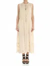 See By Chloé Silk Color Dress In Cream