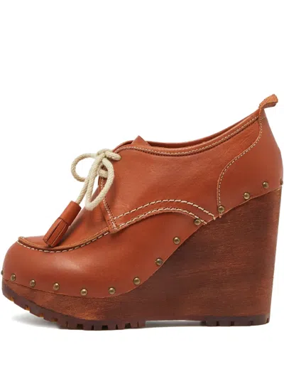 Pre-owned See By Chloé Vintage 110mm Tassel-detail Leather Wedge Loafers